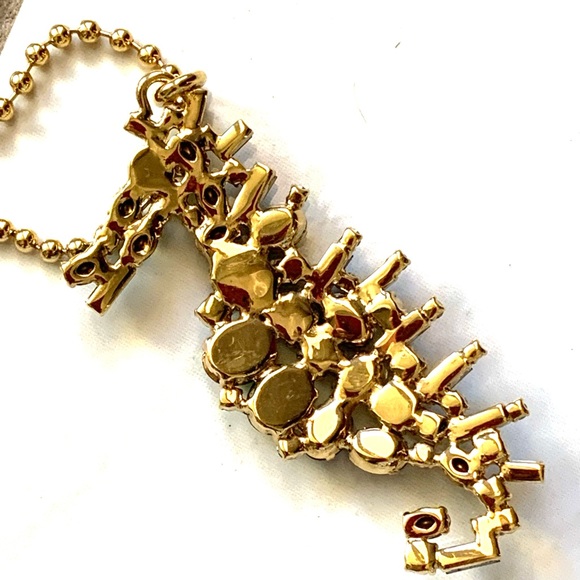 Coach multi-colored Seahorse necklace gold chain - Picture 3 of 5